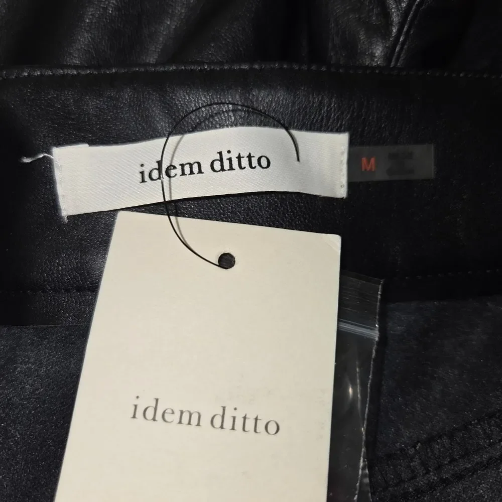 Idem Ditto Nwt Black Faux Leather Skinny Leg Pants Size Medium